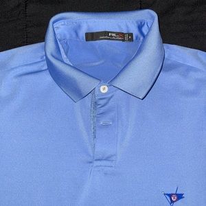 Baby blue golf styled polo with ocean reef club logo